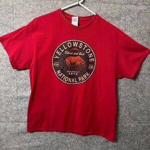 Yellowstone National Park T Shirt Red Bear Delta Pro Y2K Mens Large